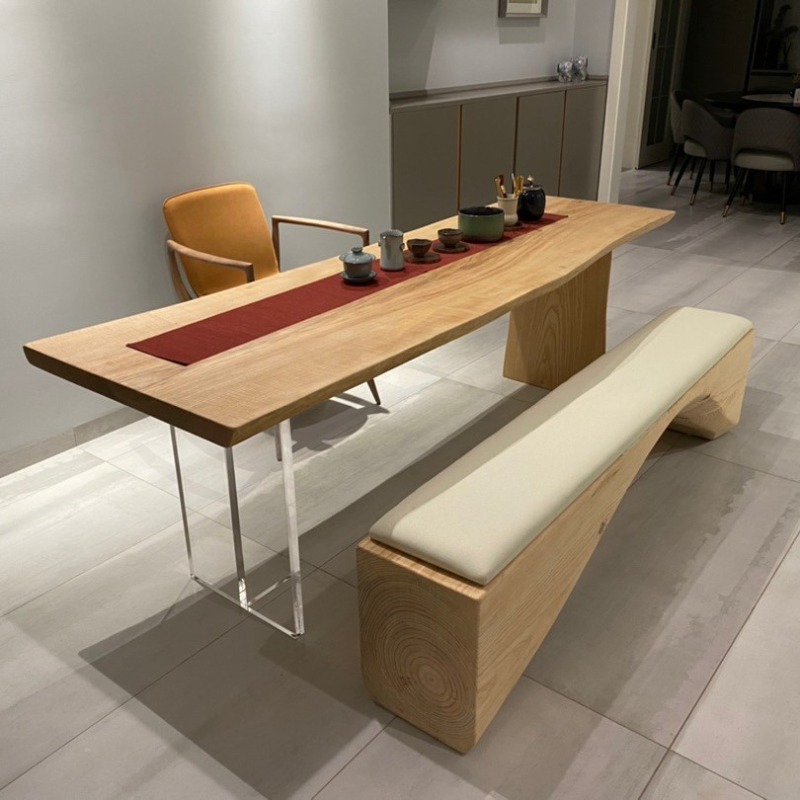 Office Furniture - Tavolo Flottante in Legno Massello e