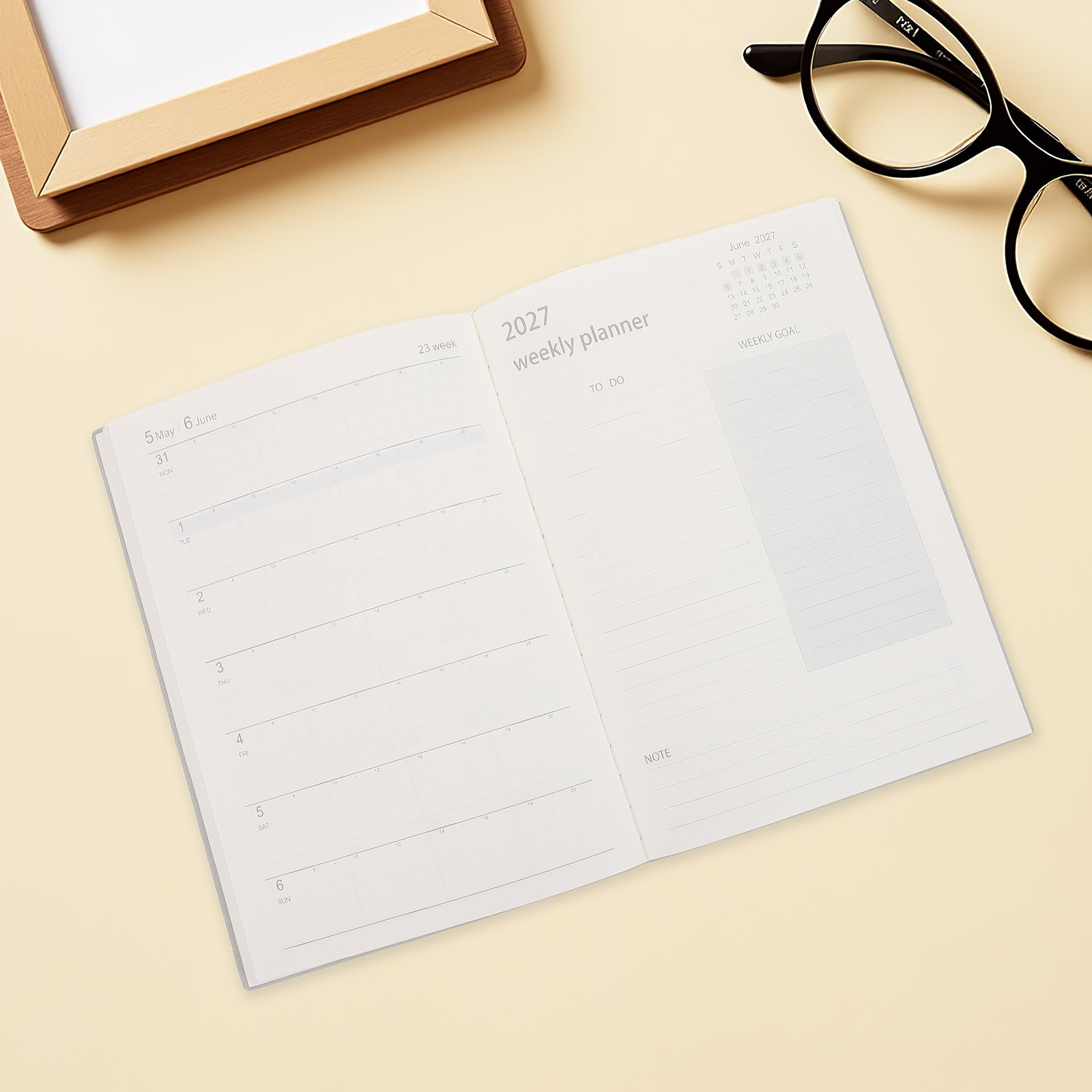 Spiral Bound Grid Notebook A5 - Agenda professionale 2027, formato A5, con